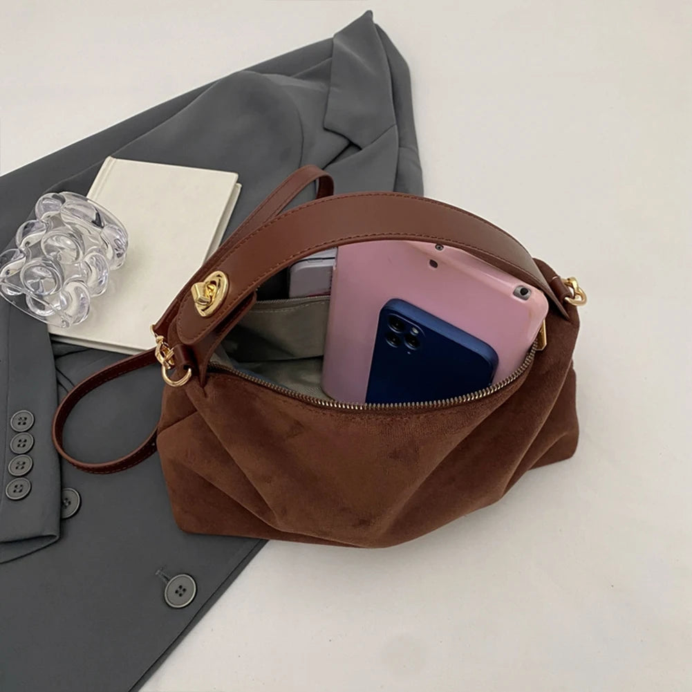 Schulter-&Crossbody-Tasche aus PU Wildleder